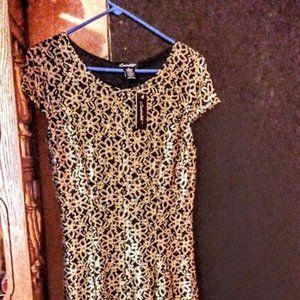 Gold and Black Small Formal Dress